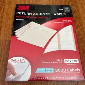 3M White Permanent Adhesive Return Address Labels